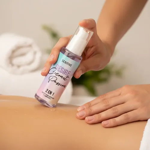 Aceite Lubricante Y Corporal Sexitive Desire Coconut 2 En 1
