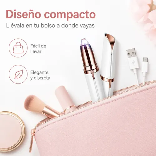 Depilador Facial Eléctrico Luz Led Para Cejas Usb