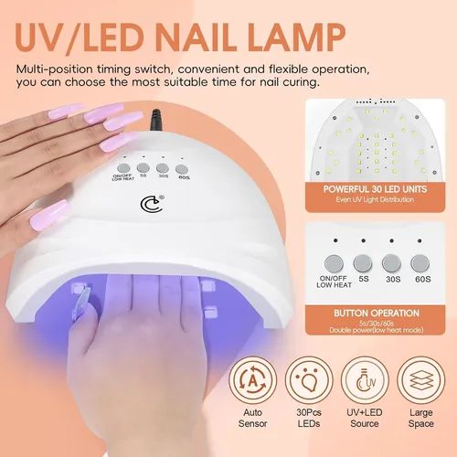 Kit Gel Uñas 35 Colores Uv Base Top Coat Manicura