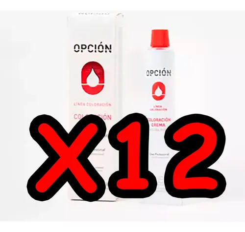Tintura Opción X12 Unidades Coloración Peluquería Profesiona Tono Varios