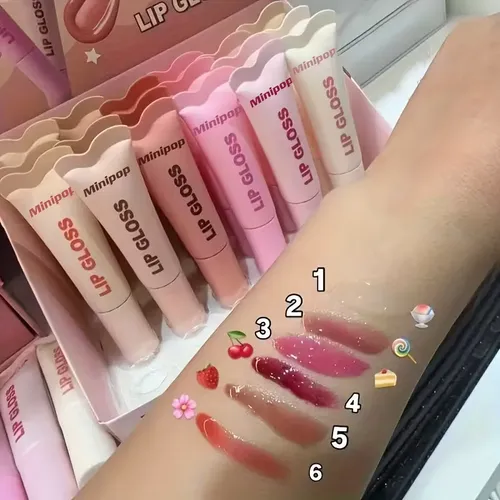Set De Lápiz Labial Y Aceite Labial De 6 Colores