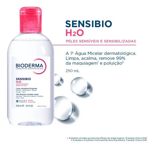 Agua Micelar Desmaquillante Calmante Sensibio H2o