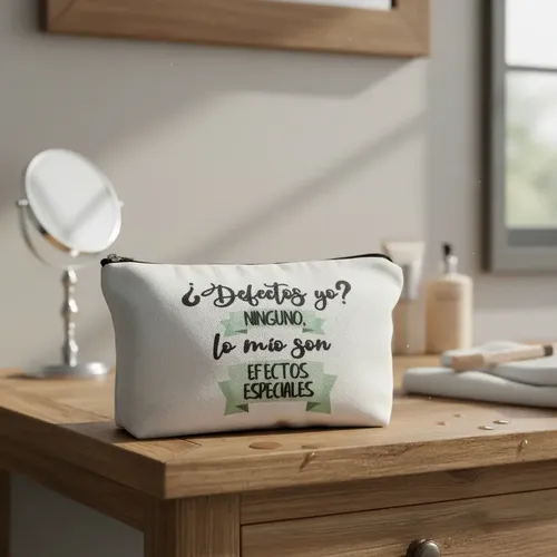 Neceser De Lona Estampada 21×14 Organizador Viaje Maquillaje Efectos Especiales