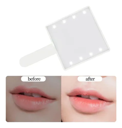 4 Espejo De Maquillaje Compacto Pequeño Con Luz 4 Piezas