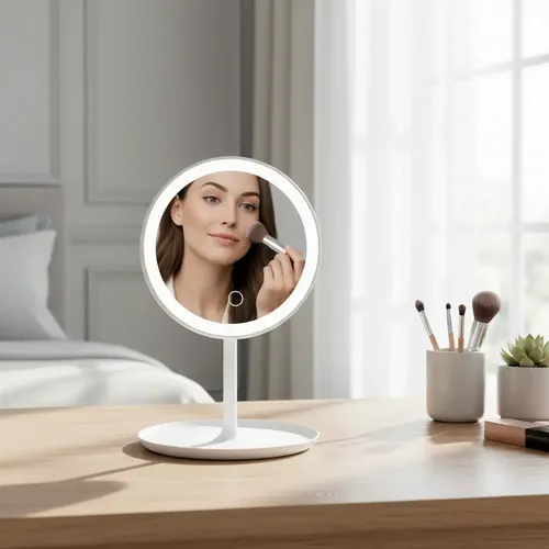 Espejo Maquillaje Luz Led Táctil Funciona C/ Conexión Usb