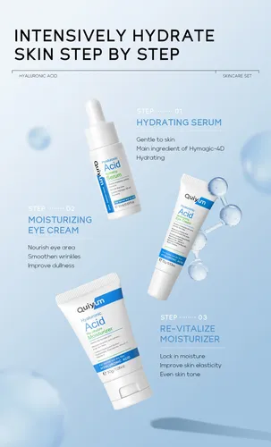 Kit Facial Hidratante Quiyum: Serum + Crema + Ojos 3pzs