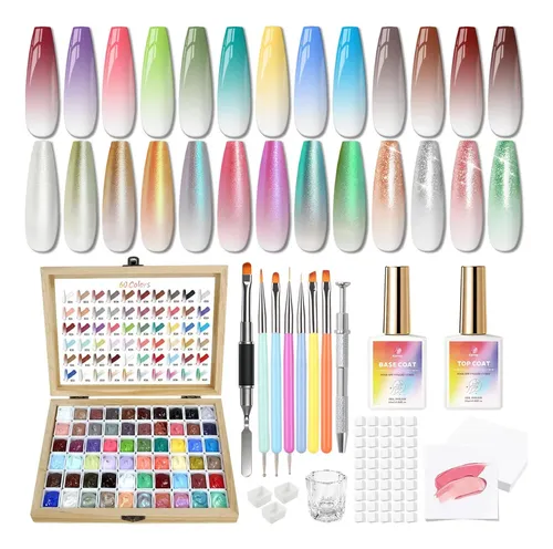 Sponge Pat Gel Uñas 60 Colores Kit Ombre