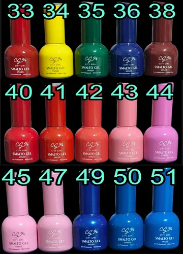 Esmaltes Semipermanentes City Girl 10ml X 18