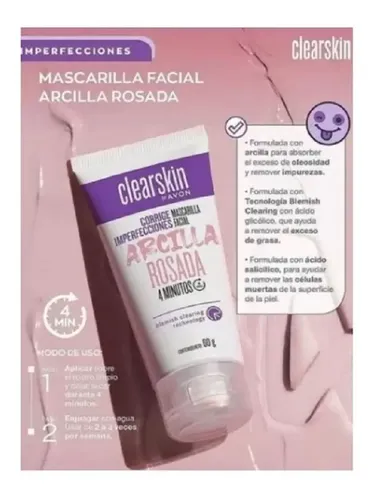Mascarilla Facial Arcilla Rosada Clearskin 0 Imperfecciones