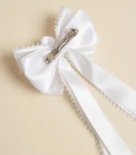 Moño Blanco Con Hebilla Comunión O Eventos