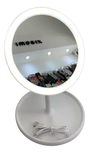 Espejo Maquillaje Led Táctil Portátil Con Carga Usb