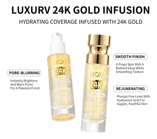 Primer Facial Suero Oro 24k Hidratante Oculta Poros Goldessencemakeupprimer