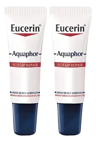 Combo X2 Eucerin Aquaphor Reparador De Labios S.o.s 10ml