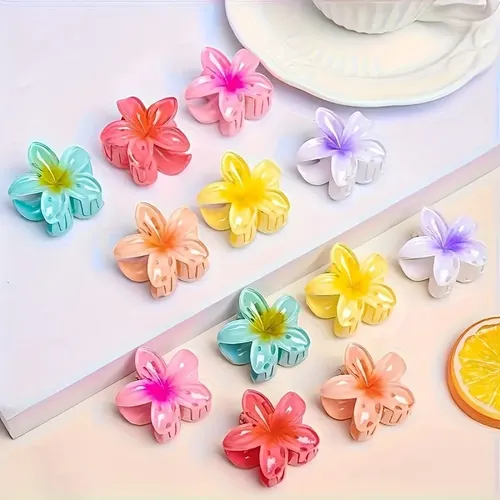 Pinzas, Clips, Broches Para Cabello Niñas Flor Degradada Qh