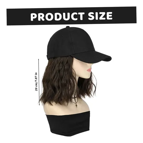 Mf Gorra De Béisbol Con Peluca Y Extensiones
