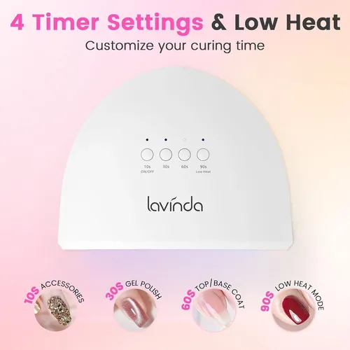 Lámpara Uv Led Lavinda X3 48w Para Uñas, Secado Rápido