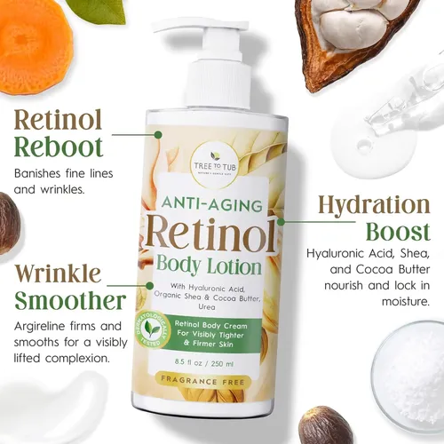 Loción Corporal Con Retinol, Hidratante Suave Y Nutritiva