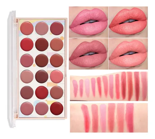 Paleta Labial 18 Tonos Maquillaje Profesional