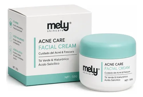 Crema Facial Para Acne Mely Acido Salicilico Te Verde 50g