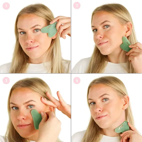 Kit Jade Roller Masajeador Facial Y Piedra Guasha