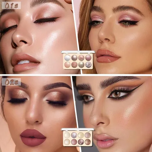 Paleta Baked Shimmer 8 Colores Champán Oro Maquillaje Ojos
