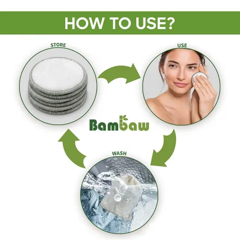 Almohadillas Desmaquillantes Reutilizables Bambaw 22 Redonda