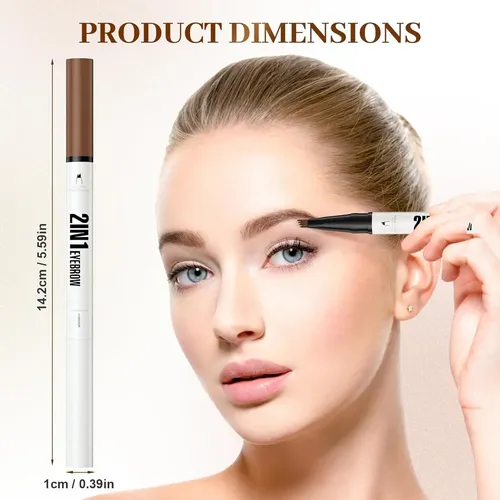 Lápiz De Cejas Microblading 2 En 1 Marrón Oscuro