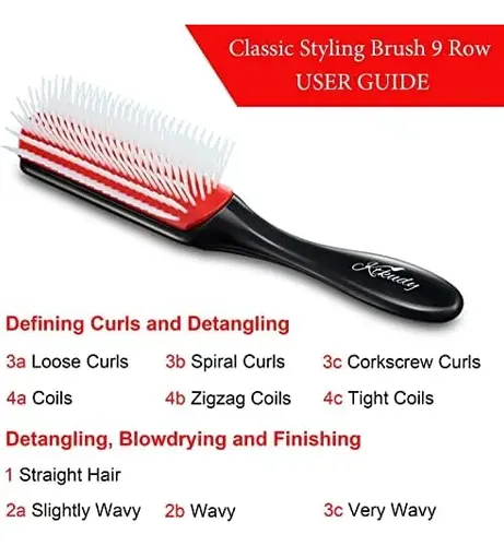 Cepillo Para Cabello Rizado, Peinar, 9 Filas Z