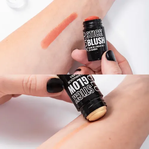 Set Stick Glow Blush Iluminador Y Rubor En Barra Xulu Tono Del Maquillaje Rosy – Daylight