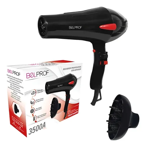 Secador De Pelo Profesional Belprof Con Difusor 1800w
