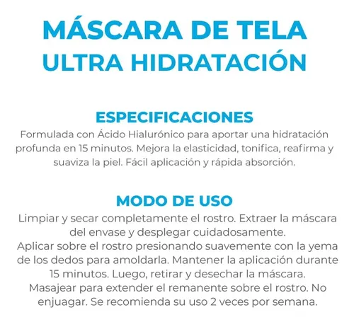 Dermaglós Máscara De Tela Ultra Hidratación 15ml. 1 Unidad