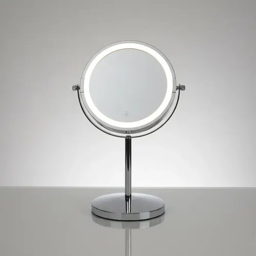 Espejo De Pie Iluminación Led Aumento 10x 1x Reversible 360