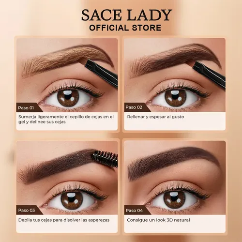 Ti8u .sace Lady 3d Gel De Cejas Crema Impermeable Set Para