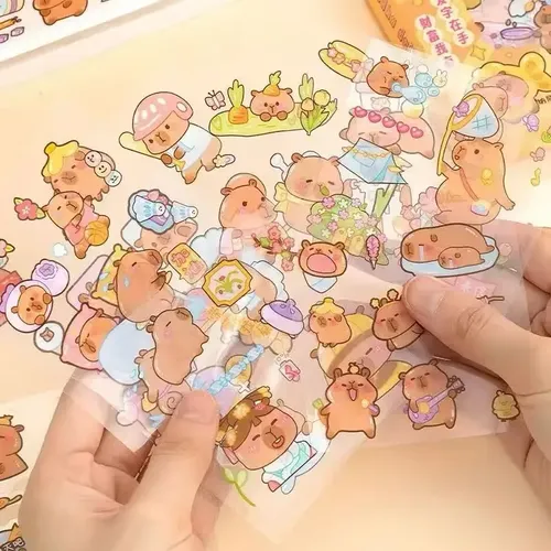 Zs Cute Kawaii Stationerycaja De 100 Pegatinas Capibara L