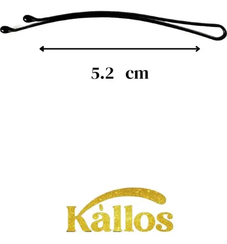 Paquete De 100 Horquillas Negras Curvas Kàllos 5.58cm
