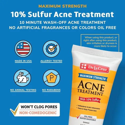 Tratamiento De Azufre Para Acné De La Cruz 10% 2x75g