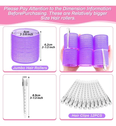 Set De Rulos Para El Cabello Selizo Jumbo 24 Piezas Para Cab