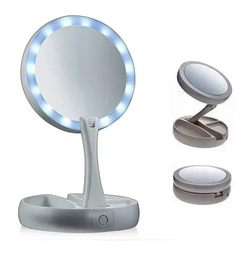 Espejo Luz Led Con Aumento Redondo Ideal Para Regalar!