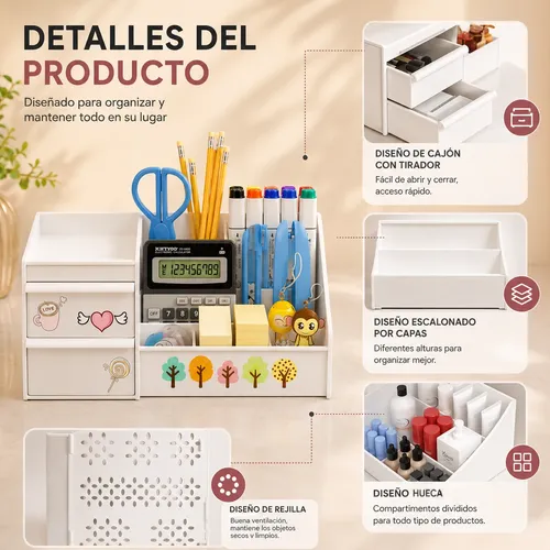Organizador Exhibidor Cajones Para Cosmetico Maquillaje Baño