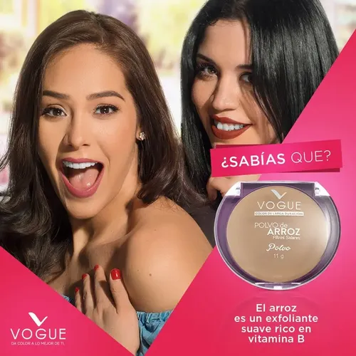 Maquillaje Polvo Compacto Vogue Polvo De Arroz Filtro Solar