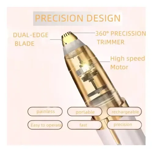 Depiladora Facial Vello Cejas Recargable Mujer Sin Dolor Usb Color Rosa