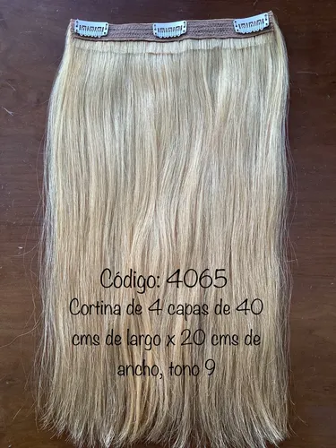 4 Capas Cortina Pelo Cabello Natural 40 Cms X 20 Micropeinet