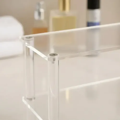 Organizador de Maquillaje Acrílico Waffy con 2 Compartimentos para Tocador