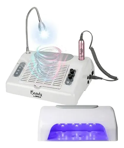 Cabina Uv Para Uñas Extractor Luz Led 5 En 1 BEAUTY BY SPICA S-250 Color Blanco