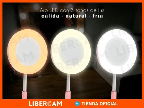 Espejo Selfie Porta Celular Luz Led Ring Light Usb Maquillaj