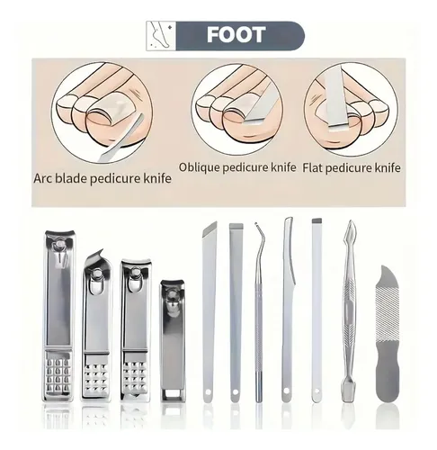 Kit Cortaúñas Portátil Manicura Pedicura