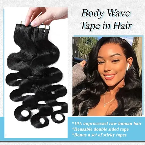 Extensiones De Cabello Humano Con Cinta 12” Benafee