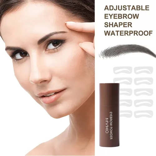 Kit Sellos Y Plantillas For Cejas Con Polvo Y Cepillos .