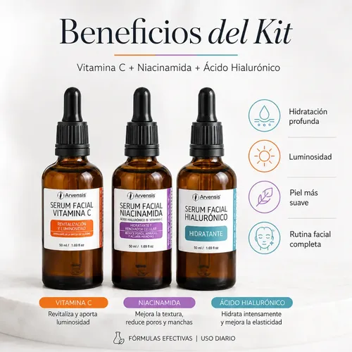 Vitamina C, Hialuronico, Niacinamida X 50ml Mejor Rutina Fac