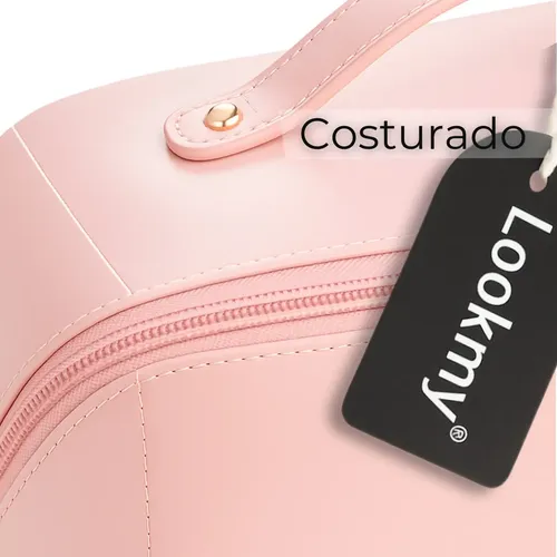 Neceser Rosa Modelo Moscú De Lookmy Porta Maquillaje Mujer | Porta cosméticos de eco cuero para viaje o baño